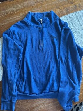 PINK Victoria's Secret Men's Zip-Up Mock Neck Sweatshirt - Blue